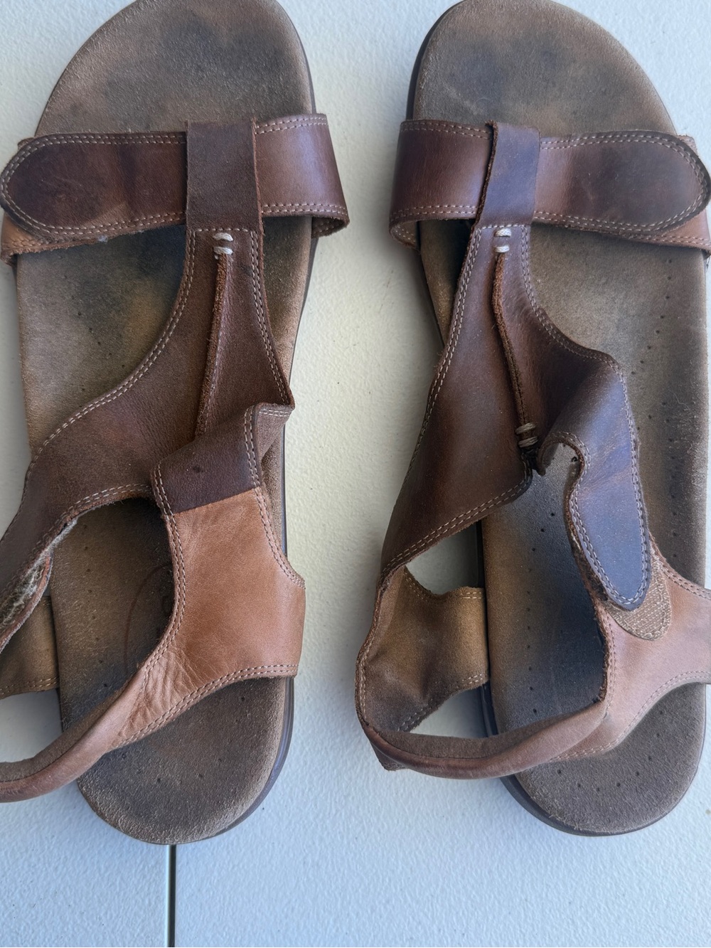 Taos Footwear Brown Leather Casual Adjustable Slide Sandals Womens 9